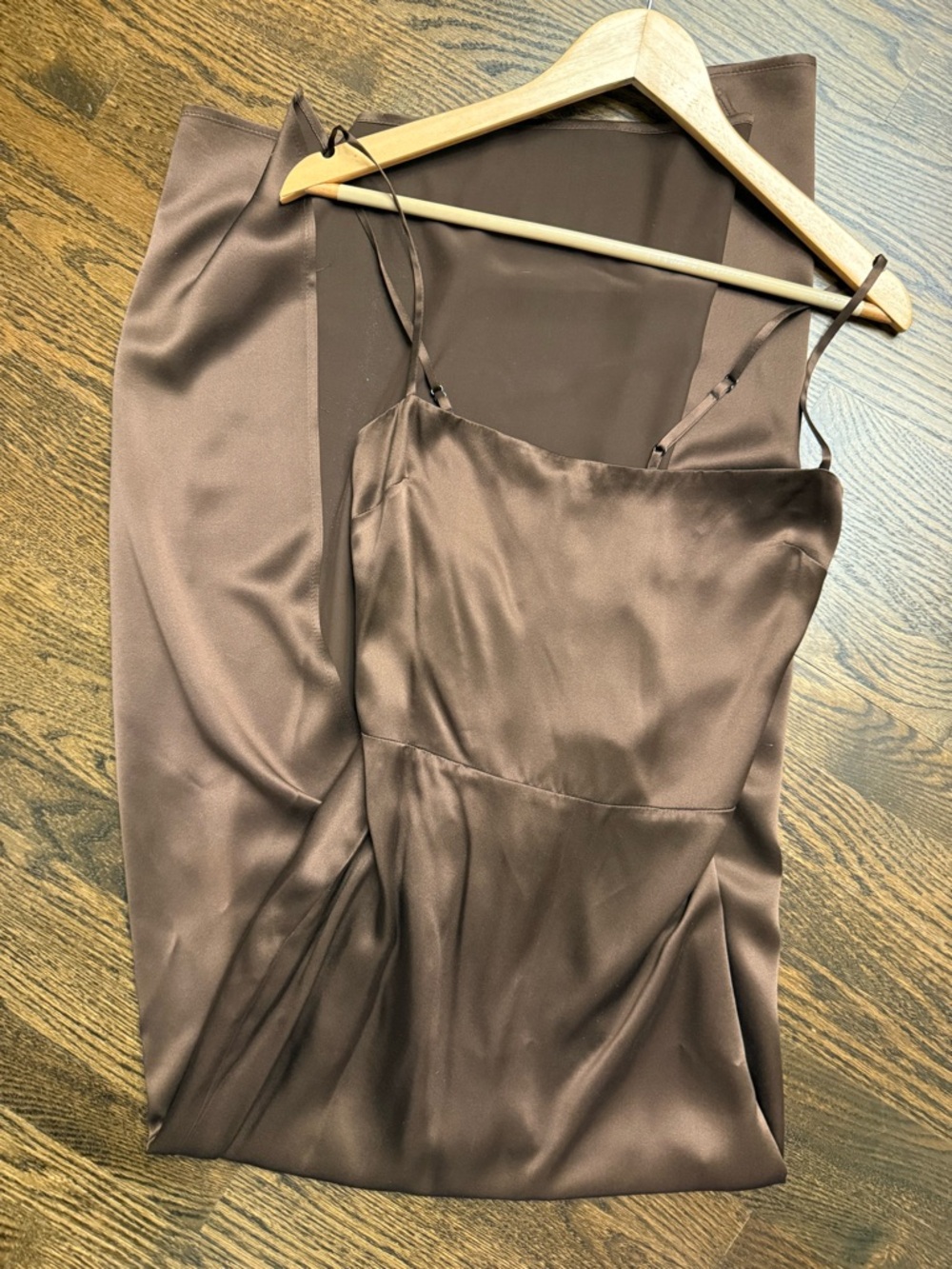 Reformation Brown Satin Slip Maxi Dress 2 - Picture 3 of 4